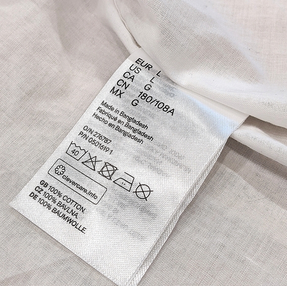 H&M Regular Fit White / Blue Cotton Large Shirt - Picture 4 of 6